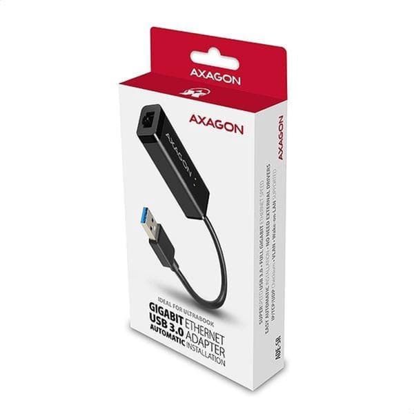 Axagon ADE-SR Kabelgränssnitt/Könsadapter USB 3.0 RJ-45 Svart (ADE-SR)