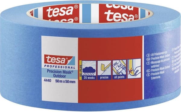tesa præcision crepe 4440 udvendig UV PLUS glat blå L.50m B.50mm Rl.TESA (04440-00004-00)