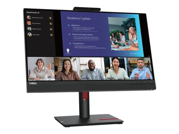 Lenovo ThinkVision T24v-30 - LED-skjerm - 24" (23.8" synlig) - 1920 x 1080 Full HD (1080p) @ 75 Hz - IPS - 250 cd/m² - 1000:1 - 4 ms - HDMI, VGA, Dis Sort