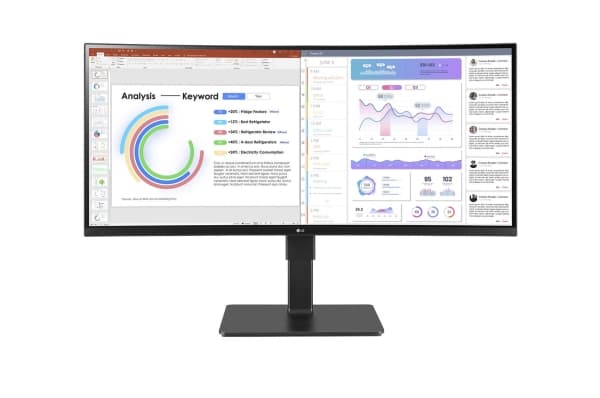 LG UltraWide 34BQ77QC-B - LED-skjerm - kurvet - 34" - 3440 x 1440 UWQHD @ 60 Hz - IPS - 300 cd/m² - 1000:1 - HDR10 - 5 ms - 2xHDMI, DisplayPort, USB-
