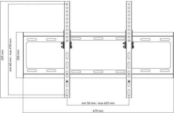 WM2621 Universal vægmonteret tilt - 32-90" - VESA 600 - sort