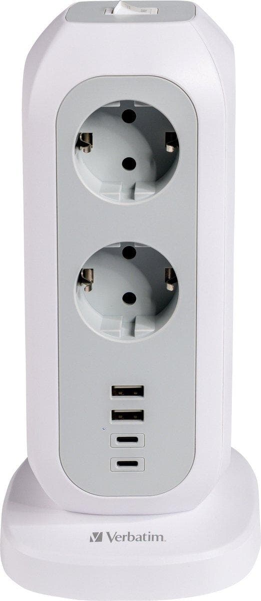 Verbatim EU Power Tower 11AC EUPT-01 med 2xUSB-C, 2xUSB-A detailhandel (49547)