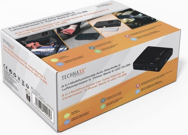 TECHNAXX 4-IN-1 MONITOIMINTOHYPPYKÄYNNISTYS JA ILMAKOMPRESSORI JA P (5031)