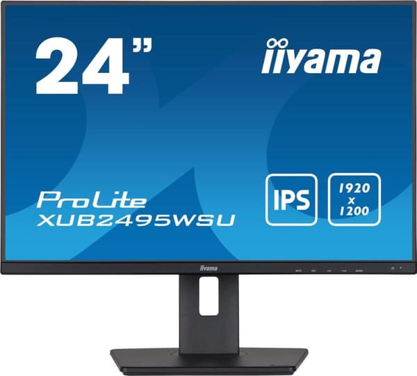 24", IPS, 1920x1200, 300cd/m², 5 ms,, VGA, HDMI, DisplayPort, AC 100 - 240V, 50/60Hz, 2 x 2 W, sort Sort