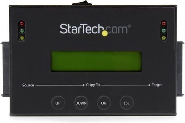 StarTech 2,5 och 3,5 tum SATA Hård-schijfduplikator och -wisser - 6 GB/min - Bildsäkerhetskopiering - Svart