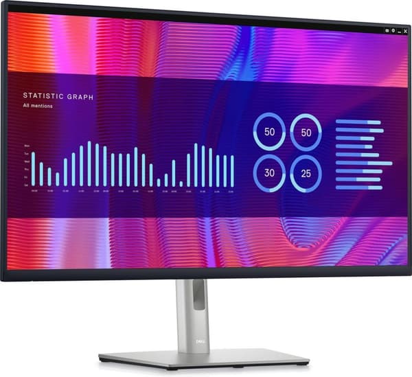 Dell P3223DE Professional LED-skärm 80 cm (31,5 tum) Energietikett F (A - G) 2560 x 1440 pixlar QHD 5 ms DisplayPort, HDMI, USB 3.2 Gen 1 (USB 3.0), U