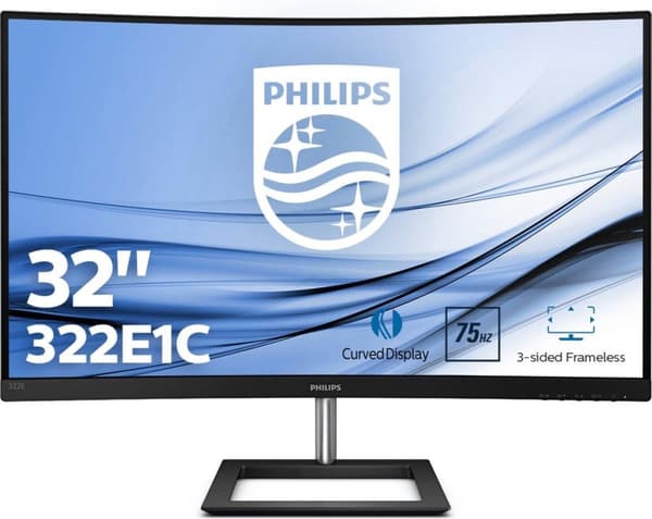 Philips E Line 322E1C/00 LED-skärm 80 cm (31,5") 1920 x 1080 pixlar Full HD LCD-svart Svart