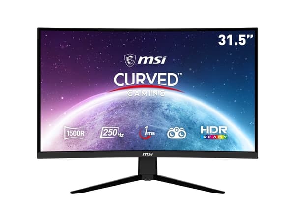 MSI G32C4XDE - LED-skjerm - gaming - kurvet - 31.5" - 1920 x 1080 Full HD (1080p) @ 250 Hz - VA - 300 cd/m² - 3000:1 - 1 ms - 2xHDMI, DisplayPort - s