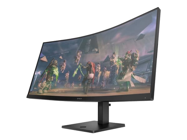 OMEN by HP 34c - LED-skärm - spel - böjd - 34" - 3440 x 1440 WQHD @ 165 Hz - VA - 400 cd/m² - 3000:1 - HDR400 - 1 ms - 2xHDMI, DisplayPort - högtalar Svart
