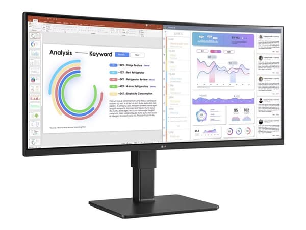 LG UltraWide 34BQ77QB-B - LED-skjerm - kurvet - 34" - 3440 x 1440 UWQHD @ 60 Hz - IPS - 300 cd/m² - 1000:1 - HDR10 - 5 ms - 2xHDMI, DisplayPort, USB-