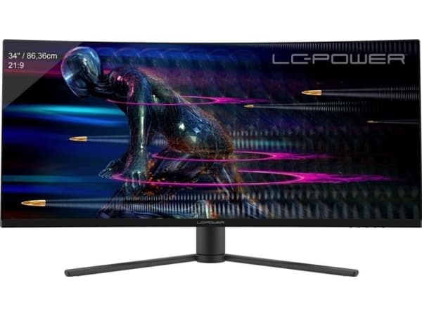 LC Power LC-M34-UWQHD-165-C - LED-skärm - spel - böjd - 34" - 3440 x 1440 UWQHD @ 165 Hz - VA - 350 cd/m² - 3000:1 - HDR400 - 1 ms - 2xHDMI, 2xDispla