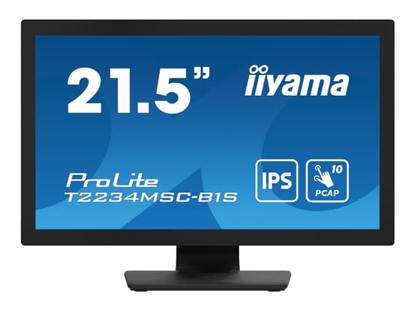 iiyama ProLite T2234MSC-B1S - LED-skjerm - 22" (21.5" synlig) - berøringsskjerm - 1920 x 1080 Full HD (1080p) - IPS - 350 cd/m² - 1000:1 - 18 ms - HD