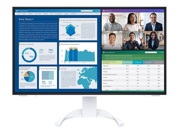 EIZO FlexScan EV3240X - Med FlexStand - LED-skjerm - 32" (31.5" synlig) - 3840 x 2160 4K - IPS - 350 cd/m² - 2000:1 - 5 ms - 2xHDMI, DisplayPort, USB Sort