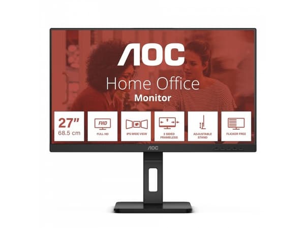 AOC E3 27E3QAF, 68,6 cm (27"), 1920 x 1080 piksler, Full HD, LED, 4 ms, Sort