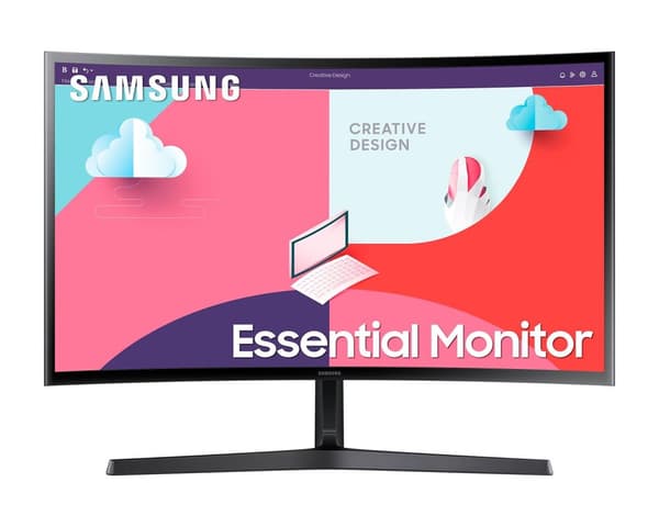 Samsung CF390 buet skærm - 68,60 cm (27") 1920x1080 1920x1080 / VA / 68,60 cm (27") / 4ms / 60hz / 250cd/m2 [Energiklasse E] (LS27C366EAUXEN) Sort