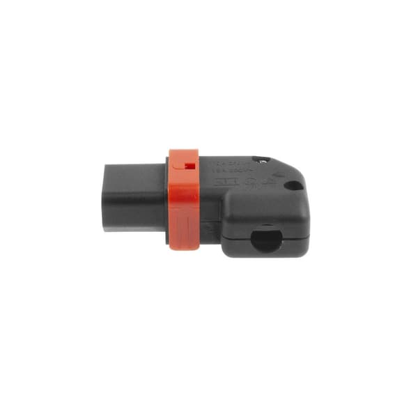 ACT C13 IEC Lock+ rewireable venstre eller højre vinklet stik sort, PA130100RBK (SFO66A)
