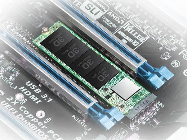 Transcend 115S - SSD - 1 TB - intern - M.2 2280 (dubbelsidig) - PCIe 3.0 x4 (NVMe)