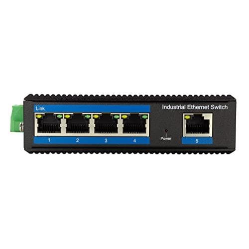 LogiLink Industrial Gigabit Ethernet -kytkin, 5-porttinen 10/100/1000 Base-TX RJ45, Plug & Play, Black Metal Case - 1 kpl (NS202)