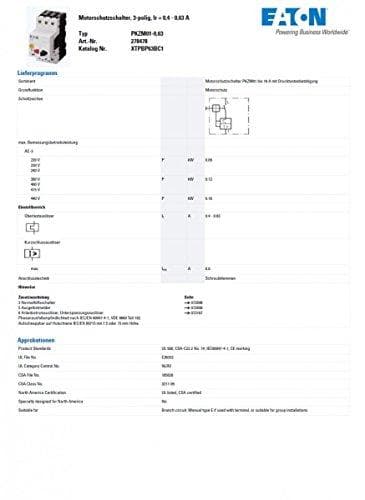 Eaton PKZM01-0.63 afbrydermotorbeskyttelseskontakt 3 (278478)