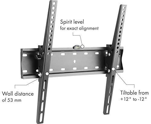 Schwaiger LWHT5540 513 - 190,5 cm (75") - 200 x 200 mm - 400 x 400 mm - -12 - 12° - metal - sort (LWHT5540513)