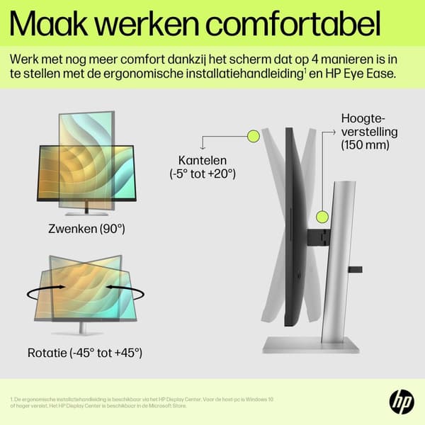 HP E27u G5 68,6 cm (27") WQHD IPS -toimistonäyttö 16:9 HDMI/DP/USB-C Pivot HV [Energialuokka E] (6N4D3AA#ABB)