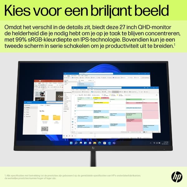 HP E27u G5 68,6 cm (27") WQHD IPS -toimistonäyttö 16:9 HDMI/DP/USB-C Pivot HV [Energialuokka E] (6N4D3AA#ABB)