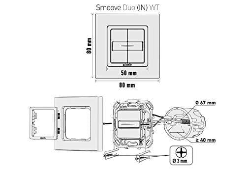 Somfy 1800506 Smoove Duo i dobbelt knap (1800506)