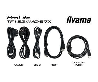 iiyama ProLite TF1534MC-B7X - LED-näyttö - 38 cm (15") - avoin kehys - kosketusnäyttö - 1024 x 768 - TN - 370 cd/m² - 700:1 - 8 ms - HDMI, VGA, Displa