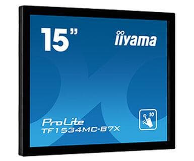 iiyama ProLite TF1534MC-B7X - LED-skärm - 38 cm (15") - öppen ram - pekskärm - 1024 x 768 - TN - 370 cd/m² - 700:1 - 8 ms - HDMI, VGA, DisplayPort - s