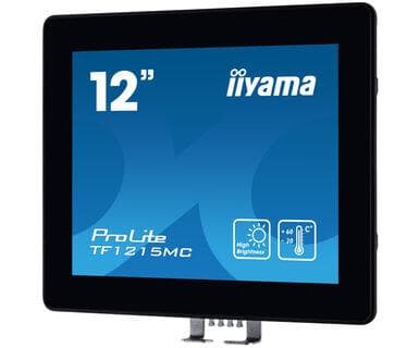 iiyama ProLite TF1215MC-B1 - LED-skærm - 31 cm (12,1") - åben ramme - berøringsskærm - 1024 x 768 - IPS - 540 cd/m² - 1000:1 - 25 ms - HDMI, VGA, Disp