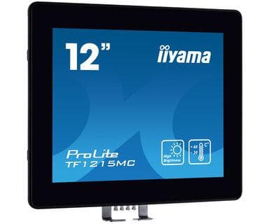 iiyama ProLite TF1215MC-B1 - LED-skærm - 31 cm (12,1") - åben ramme - berøringsskærm - 1024 x 768 - IPS - 540 cd/m² - 1000:1 - 25 ms - HDMI, VGA, Disp