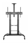 Miniatyrbild 2 av 8: V7 TVCART2 - Vagn - för LCD-skärm - plast, högkvalitativt kallvalsat stål - matt svart - skärmstorlek: 152,4-254 cm (60"-100")
