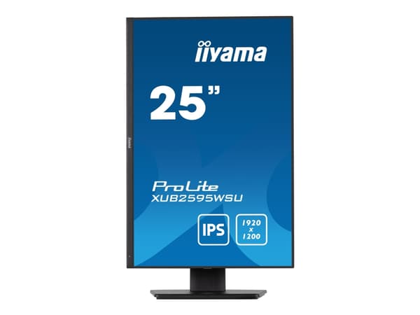 iiyama ProLite XUB2595WSU-B5 - LED-skjerm - 25" - 1920 x 1200 WUXGA - IPS - 300 cd/m² - 1000:1 - 4 ms - HDMI, VGA, DisplayPort - høyttalere - svart,