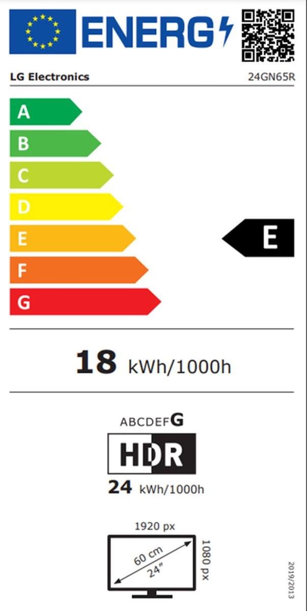 LG 24GN65R-B 60,5 cm (23,8") LED-skärm 1920 x 1080 pixlar Full HD LED Svart [Energiklass E] (24GN65R-B.BEU)