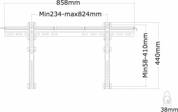 Neomounts fra Newstar Dual Screen Adapter - 2130 mm - 59 mm - 650 mm - 213 mm - 72 mm - 1010 mm (ADM-875BL2)