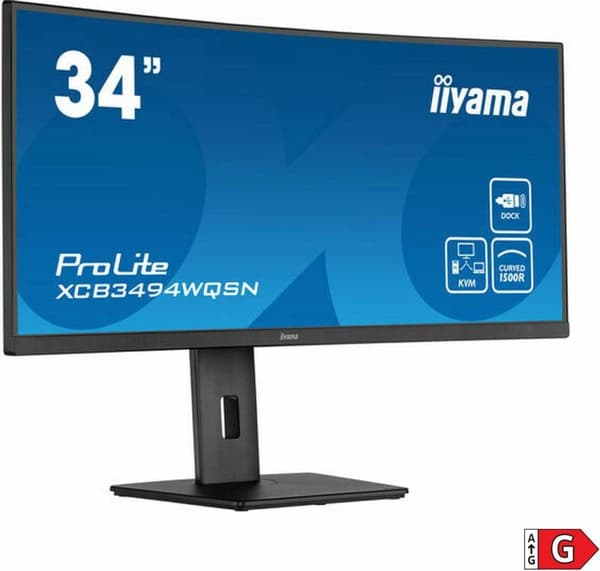 IIYAMA TFT XCB3494WQSN 86,4cm svart 86,40cm (34")/3440x1440/DP/HDMI/KVM/curved/höv [Energiklass G] (XCB3494WQSN-B5)