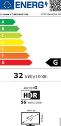 Miniatyrbild 2 av 10: IIYAMA TFT XCB3494WQSN 86,4cm svart 86,40cm (34")/3440x1440/DP/HDMI/KVM/curved/höv [Energiklass G] (XCB3494WQSN-B5)