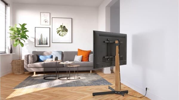 Vogel's Comfort TVS 3695 - Pysyvä - LCD-televisiolle - puu, teräs - musta, tammi - näytön koko: 101,6-190,5 cm (40"-77") - lattiaasennus