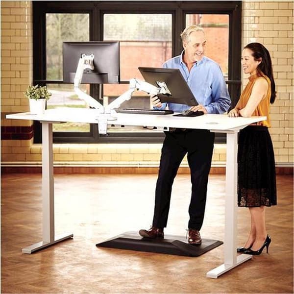 Fellowes - Monteringssæt - justerbar dobbeltarm - til 2 skærme - metal - hvid, RAL 9016 - skærmstørrelse: 25,4-76,2 cm (10"-39") - klemmemontering, ge
