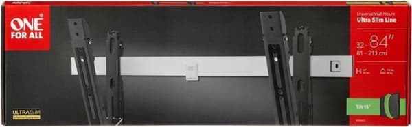 Universal Electronics One For All ULTRA SLIM WM 6621 - Beslag - til fladskærm - aluminium i blødt stål - skærmstørrelse: 81-213 cm (32"-84") - vægmont