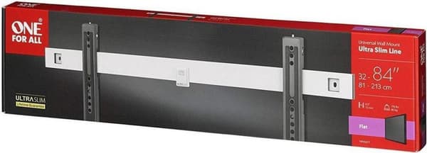 Universal Electronics One For All ULTRA SLIM WM 6611 - Beslag - til fladskærm - aluminium i blødt stål - skærmstørrelse: 81-213 cm (32"-84") - vægmont
