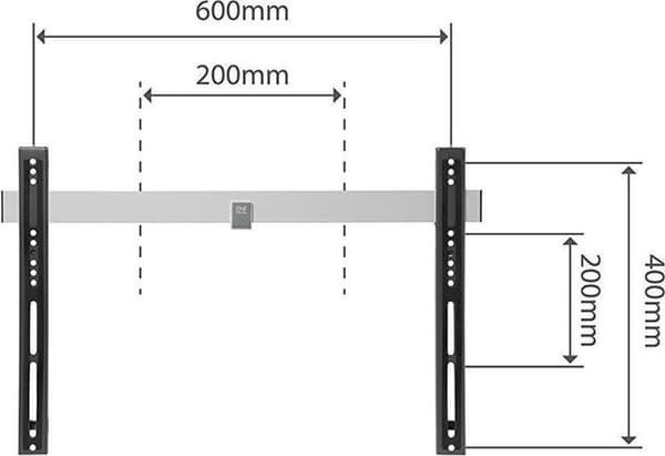Universal Electronics One For All ULTRA SLIM WM 6611 - Beslag - til fladskærm - aluminium i blødt stål - skærmstørrelse: 81-213 cm (32"-84") - vægmont