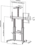 Miniatyrbild 6 av 6: Equip Pro - Cart - för LCD-TV - plast, aluminium, stål - svart, silver - skärmstorlek: 152,4-254 cm (60"-100")