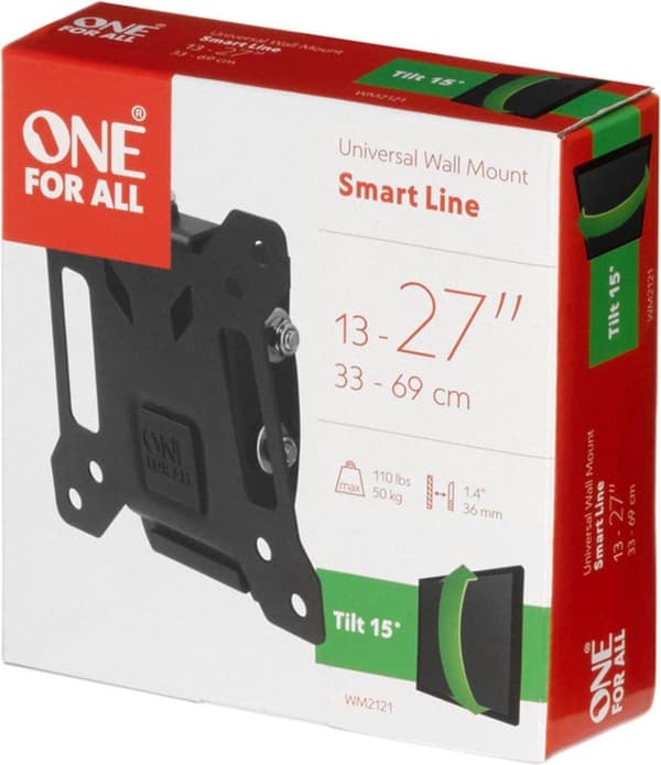 Universal Electronics One For All Smart WM 2121 - Fäste - för LCD-skärm - skärmstorlek: 33-69 cm (13"-27") - väggmontering (WM2121)