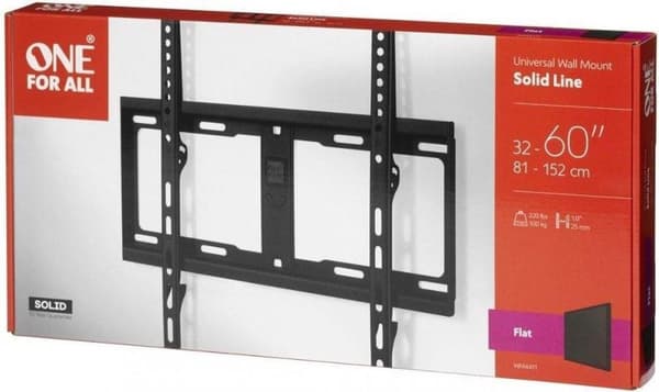 Universal Electronics One For All SOLID WM 4411 - Asennussarja (seinäkiinnitys) - litteä näyttö - litteän näytölle - näytön koko: 81,3-152,4 cm (32"-6