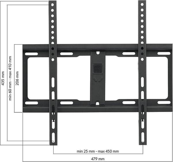 Universal Electronics One For All SOLID WM 4411 - Asennussarja (seinäkiinnitys) - litteä näyttö - litteän näytölle - näytön koko: 81,3-152,4 cm (32"-6
