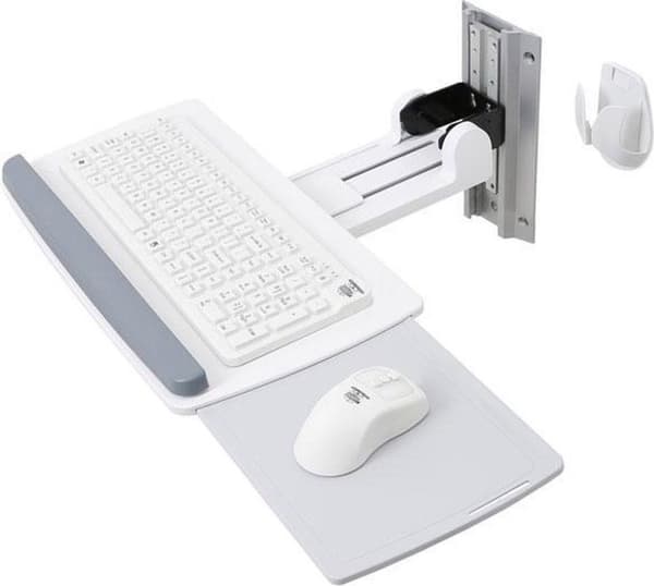 Ergotron Neo-Flex Tangentbord Väggfäste - monteringssats (handledsdyna, musfäste, monteringsfäste, tangentbordsbricka, monteringsdetaljer, väggskena 2