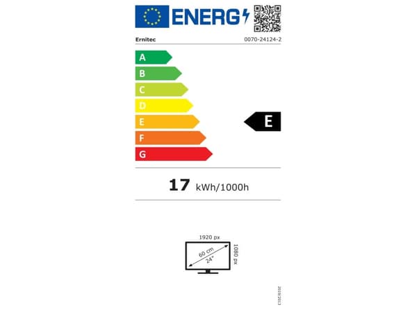 Ernitec 0070-24124-2, 61 cm (24"), 1920 x 1080 pixlar, Full HD, LED, 5 ms, Svart