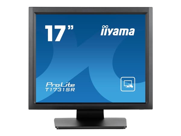 iiyama ProLite T1731SR-B1S - LED-skärm - 17" - pekskärm - 1280 x 1024 - TN - 250 cd/m² - 1000:1 - 5 ms - HDMI, VGA, DisplayPort - högtalare - svart,