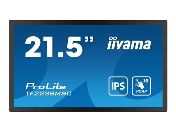 iiyama ProLite TF2238MSC-B1 - LED-skjerm - 21.5" - åpen ramme - berøringsskjerm - 1920 x 1080 Full HD (1080p) - IPS - 600 cd/m² - 1000:1 - 5 ms - HDM